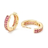 Cubic Zirconia Chunky Hinged Huggie Hoop Earrings for Women EJEW-P196-21G-01-2