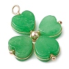 Natural Howlite/Green Aventurine/Malaysia Jade/Rose Quartz/Synthetic Turquoise Clover Pendants PALLOY-JF03181-4