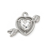 Alloy Rhinestone Pendants Heart with Arrow Charms RB-CBA7D90-03P-1