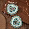 Bohemian Handmade Glass Seed Beads Heart Shape Stud Earrings PG9083-4