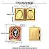 304 Stainless Steel Locket Pendants STAS-OY014-76G-2