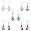 Natural & Synthetic Mixed Stone Angel Dangle Earrings EJEW-JE06715-3