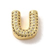 Brass Micro Pave Clear Cubic Zirconia Charms ZIRC-C009-01G-U-1