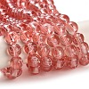 Drawbench Transparent Glass Beads Strands X-GLAD-Q012-8mm-01-2