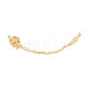 Brass Curved Bar Flower Connector Charms KK-P302-07G-1