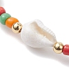 Natural Shell & Glass Seed Beads & 304 Stainless Steel Beaded Anklets for Women AJEW-TA00056-3