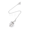 Rack Plating Brass Pointed Dowsing Pendulum Pendants KK-K335-01-2