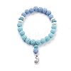 Natural Lava Rock Beads Stretch Charm Bracelets BJEW-E376-01-2