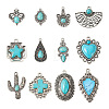 24Pcs 12 Styles Synthetic Turquoise Pendants FIND-TA0001-79-2