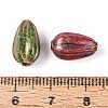 Picasso Baking Paint & Golden Metal Enlaced Glass Beads DGLA-T004-63M-3