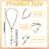 2Pcs Glass Bead & Natural Green Aventurine & Alloy Car Pendant Decorations. with Brass Chains  and Waxed Polyester Cord HJEW-DR00301-2