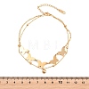 Butterfly 304 Stainless Steel Satellite Chains Double Layers Anklets BJEW-H643-06G-4