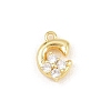 Brass Micro Pave Clear Cubic Zirconia Charms KK-Z151-18G-C-1