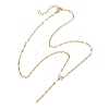 2MM Adjustable 304 Stainless Steel Textured Dapped Chain Lariat Necklaces NJEW-JN05858-4