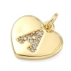 Brass Micro Pave Clear Cubic Zirconia Pendants KK-D229-01G-01-2