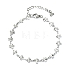 304 Stainless Steel Clover Link Chains Bracelets for Women BJEW-JB13890-3