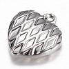 201 Stainless Steel Textured Charms STAS-G073-46P-2