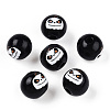 Halloween Theme Wood European Beads WOOD-N016-04D-1