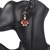 Fan Glass Dangle Stud Earrings EJEW-MZ00674-01-2