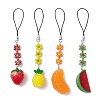 4Pcs Flower Glass & Resin Pendant Decorations HJEW-TA00439-2