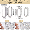2Pcs 2 Styles 925 Sterling Silver Spring Gate Rings FIND-BBC0004-30-2