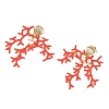 Glass Seed Beaded Stud Earrings for Women EJEW-MZ00781-01-4