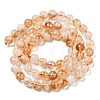 Heated Natural Citrine Beads Strands G-A262-A01-6mm-3