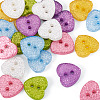 30Pcs 6 Colors Resin Buttons BUTT-TA0001-57-3