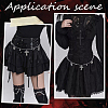 1Pc Gothic Theme Alloy Heart Cross Rose Flower Rivet Pendant Waist Belly Chains NJEW-BM0001-06-6
