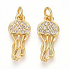 Brass Micro Pave Cubic Zirconia Pendants X-KK-N257-12G-1