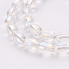 Electroplate Transparent Glass Beads Strands X-EGLA-T020-11-A02-3