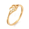 Heart 304 Stainless Steel Finger Ring foe Women RJEW-C086-15-G-1