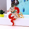 Snake Alloy Rhinestone Keychain PW-WG4B4AA-03-1