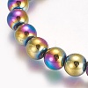 Electroplated Non-magnetic Synthetic Hematite Beaded Stretch Bracelet BJEW-P215-01-8mm-2
