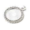 Flat Round Alloy Rhinestone Pendant Cabochon Settings X-ALRI-T351-01S-2
