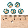 Dog Paw Prints Pattern Luminous Dome/Half Round Glass Flat Back Cabochons for DIY Projects GGLA-L010-10mm-L07-5