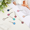 12Pcs Flat Round Alloy Resin Zipper Pulls Charms FIND-CY0002-31-4