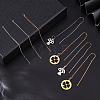 8Pcs 4 Style Brass Stud Earring Findings KK-BC0011-84-4