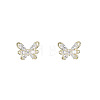 Brass Clear Cubic Zirconia Stud Earrings FS-WG5DAEB-01-2