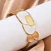 Women's 304 Stainless Steel Cuff Bangles BJEW-F542-01G-01-2