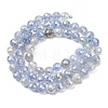 Electroplated Natural Agate Beads Strands G-B191-A07-6mm-16-4