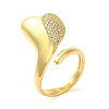 Brass Micro Pave Cubic Zirconia Cuff Rings RJEW-P102-06G-1