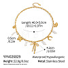 Summer Beach 304 Stainless Steel Bowknot Clover Pendant Necklaces with Imitation Keshi Pearl Tassel for Women LH7473-6