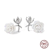 Rhodium Plated 925 Sterling Silver Stud Earring Findings STER-M115-10P-1