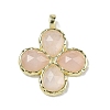 Natural Rose Quartz Faceted Pendants G-A308-01G-13-1
