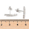 925 Sterling Silver Clear Cubic Zirconia Stud Earrings EJEW-Q032-01G-P-5