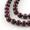 Dyed Natural Sesame Jasper Round Beads Strands G-R342-6mm-11-2