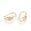 Brass Earring Hooks KK-R037-218G-2