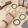 12Pcs 12 Colors Gemstone Round Bead Bracelets BJEW-PH02034-3