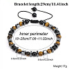 European Synthetic Non-magnetic Hematite & Natural Obsidian & Lava Rock & Tiger Eye Braided Bead Bracelets for Men XR3727-1-1